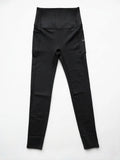 Schwarze High-Waist Leggings mit Seitentaschen, blickdicht und tierhaarfrei