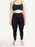 Schwarze High-Waist Leggings mit Seitentaschen, blickdicht und tierhaarfrei, ideal für Sport und Alltag