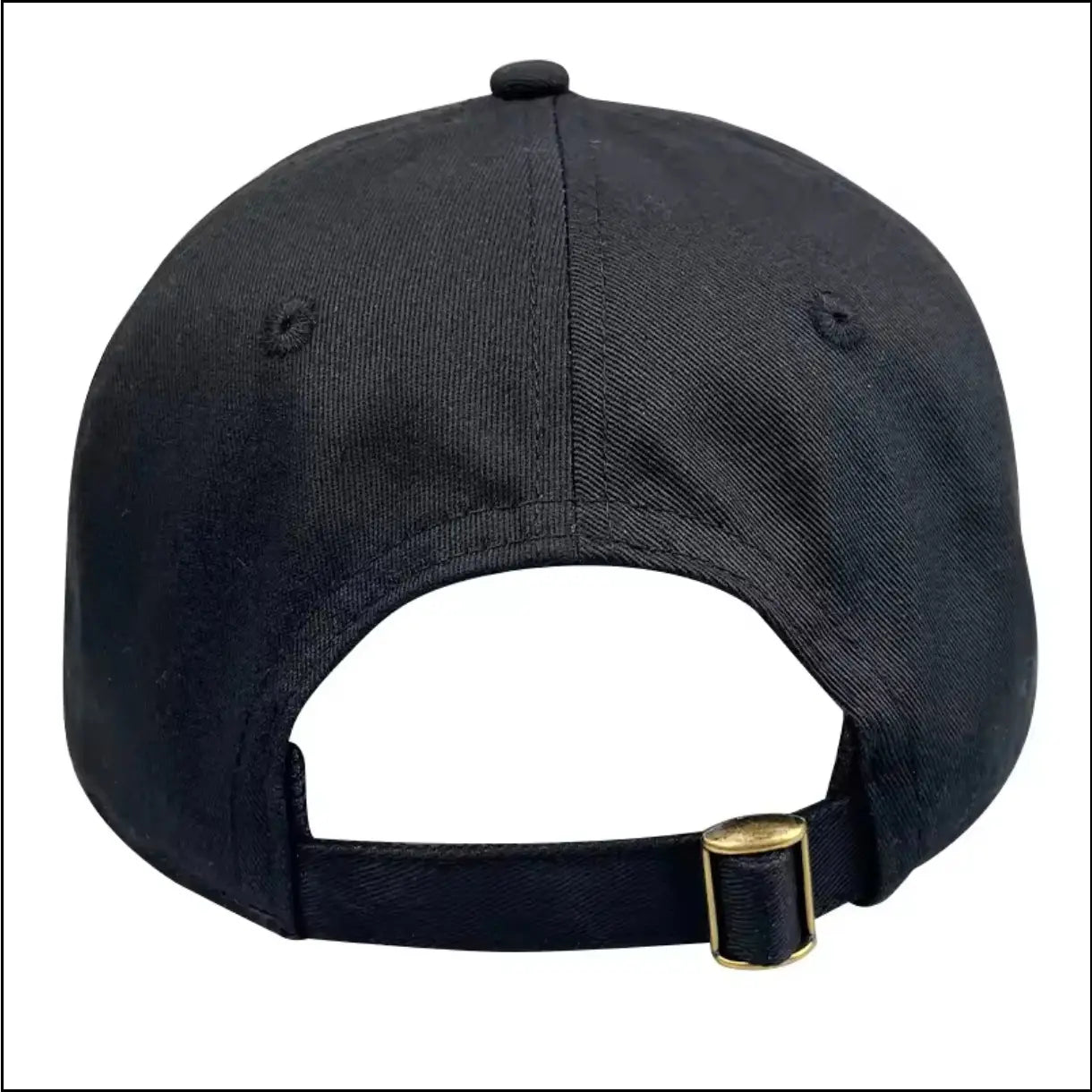 Schwarze Baseballkappe mit goldener Schnalle und verstellbarem Band