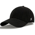 Schwarze Baseballkappe mit weißem Logo, ideal für Sport und Alltag